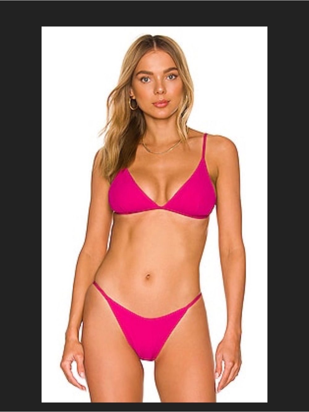 L’Space Millie Ribbed Bikini Solid Pink